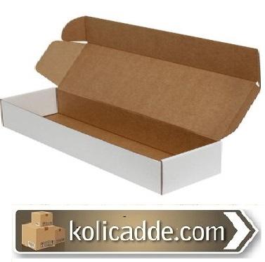 Kilitli Beyaz Karton Kutu 43.5x15x7 cm