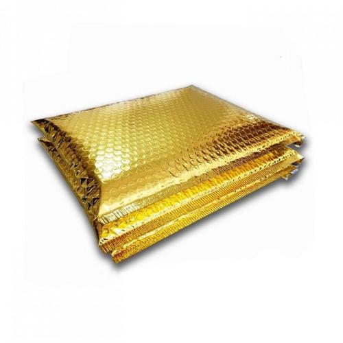 Gold Metalize Baloncuklu Poşet 21X28cm. +5 cm. Kapak Bantlı